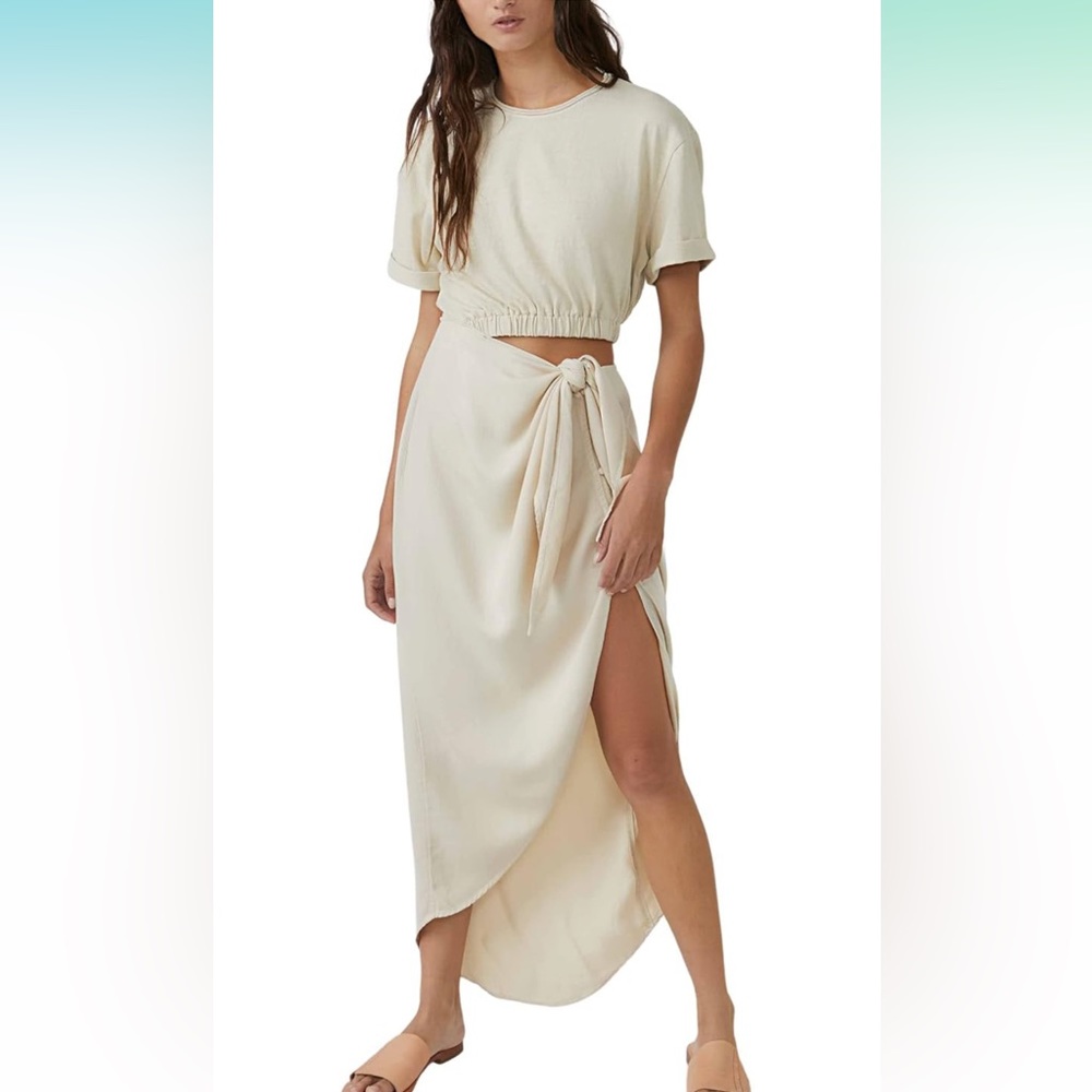 Free People Women’s Rae Maxi Dress Size Small Summer Khaki / Beige